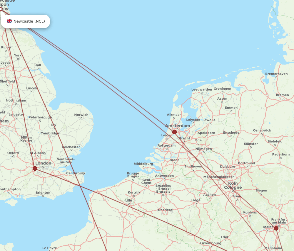 STR-NCL flight routes