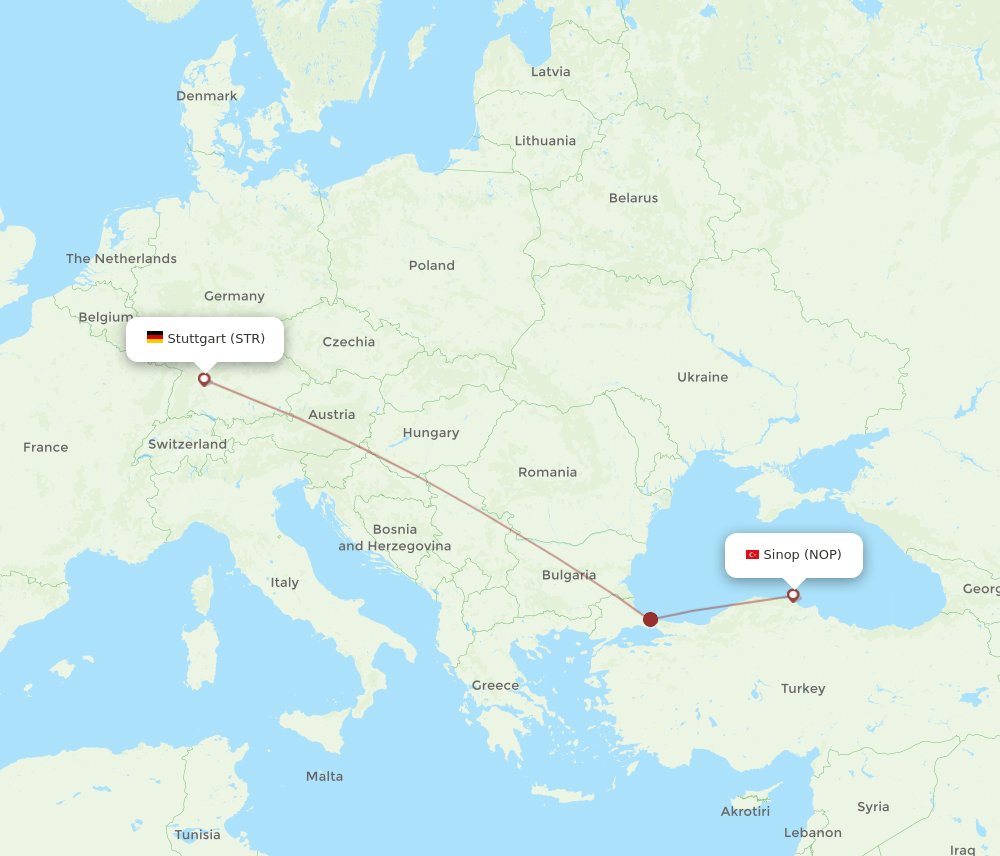 STR-NOP flight routes
