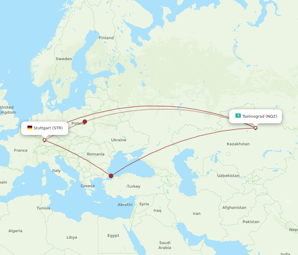STR-NQZ flight routes