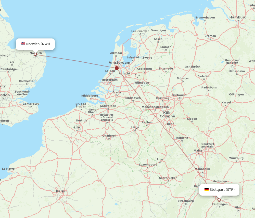 STR-NWI flight routes