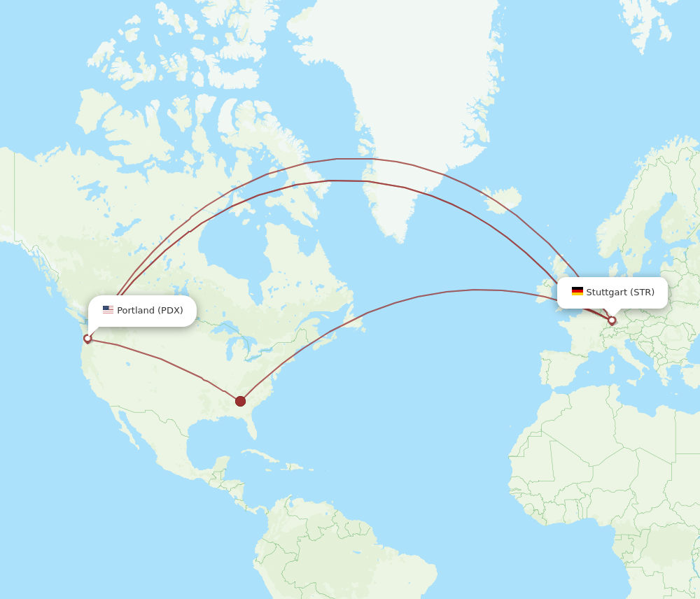 STR-PDX flight routes