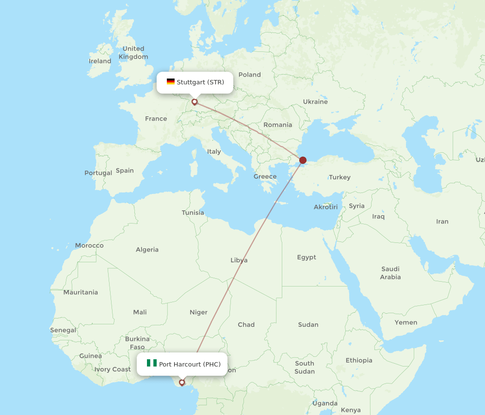 STR-PHC flight routes