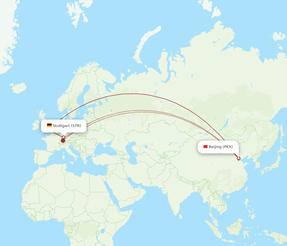 STR-PKX flight routes