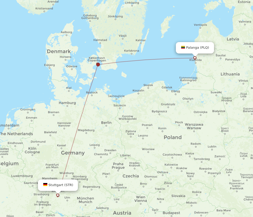 STR-PLQ flight routes