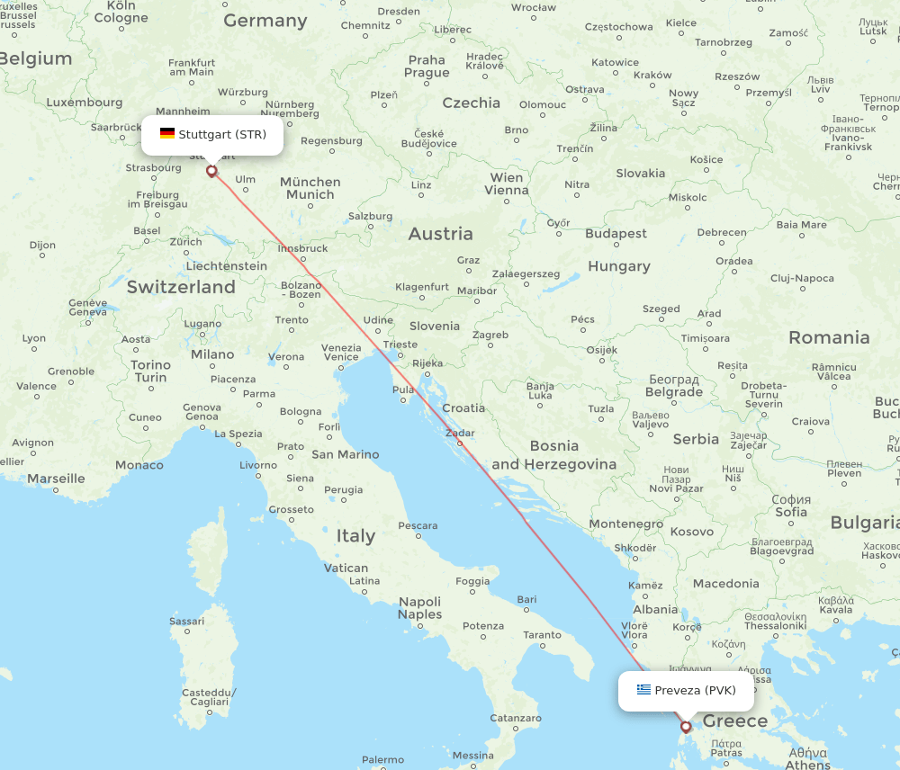 STR to PVK flights and routes map