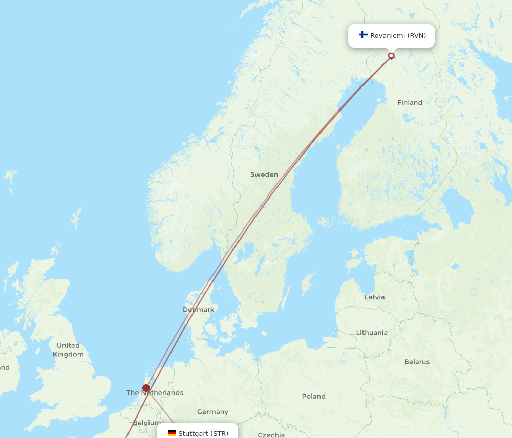STR-RVN flight routes