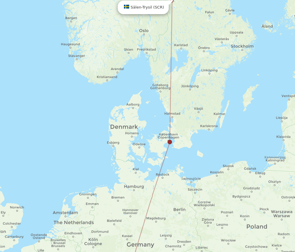 Salen - Stuttgart route map and flight paths