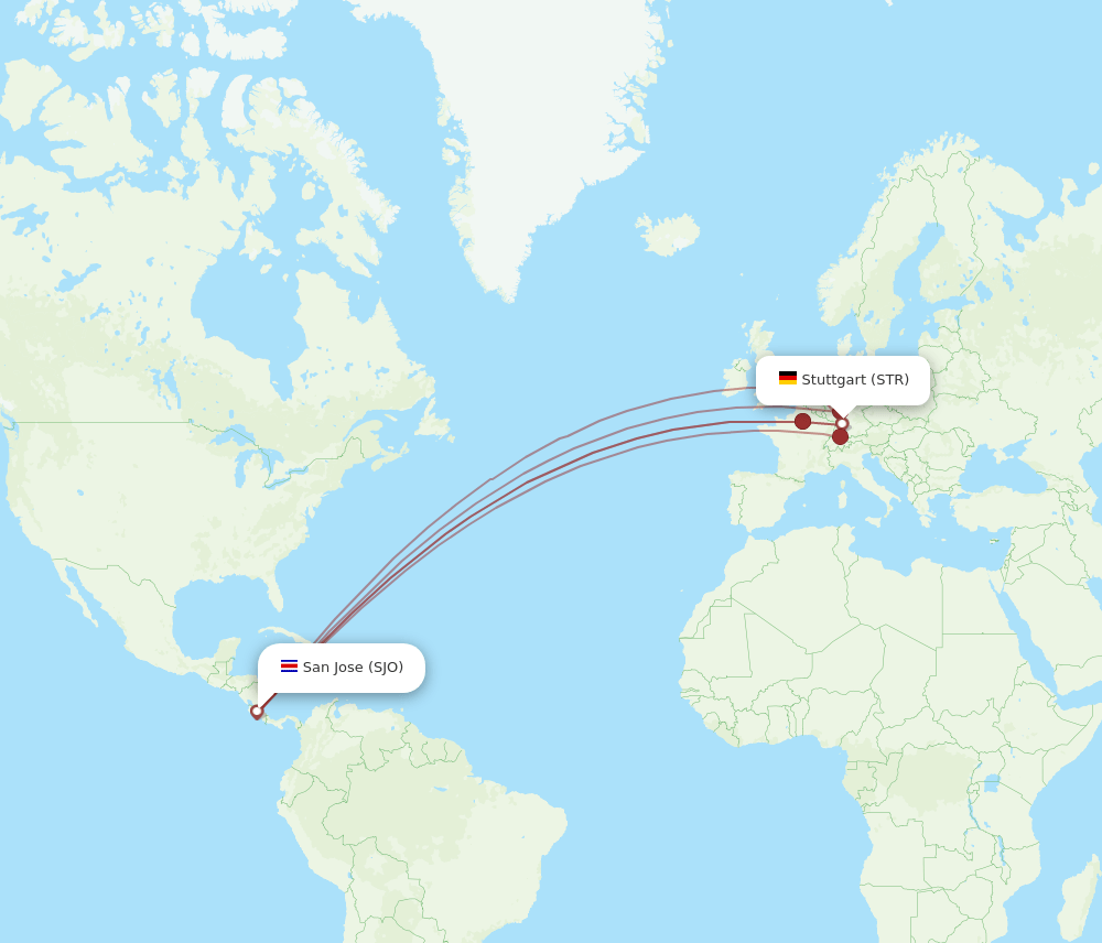 STR-SJO flight routes