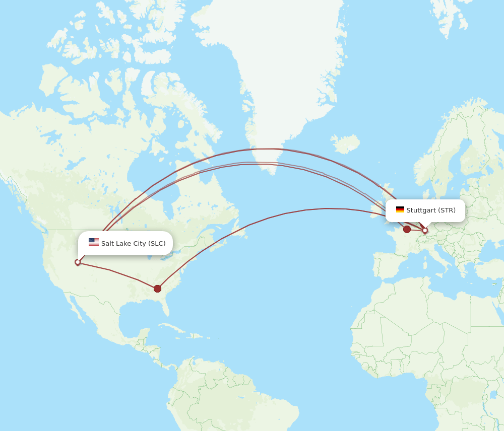 STR to SLC flights and routes map