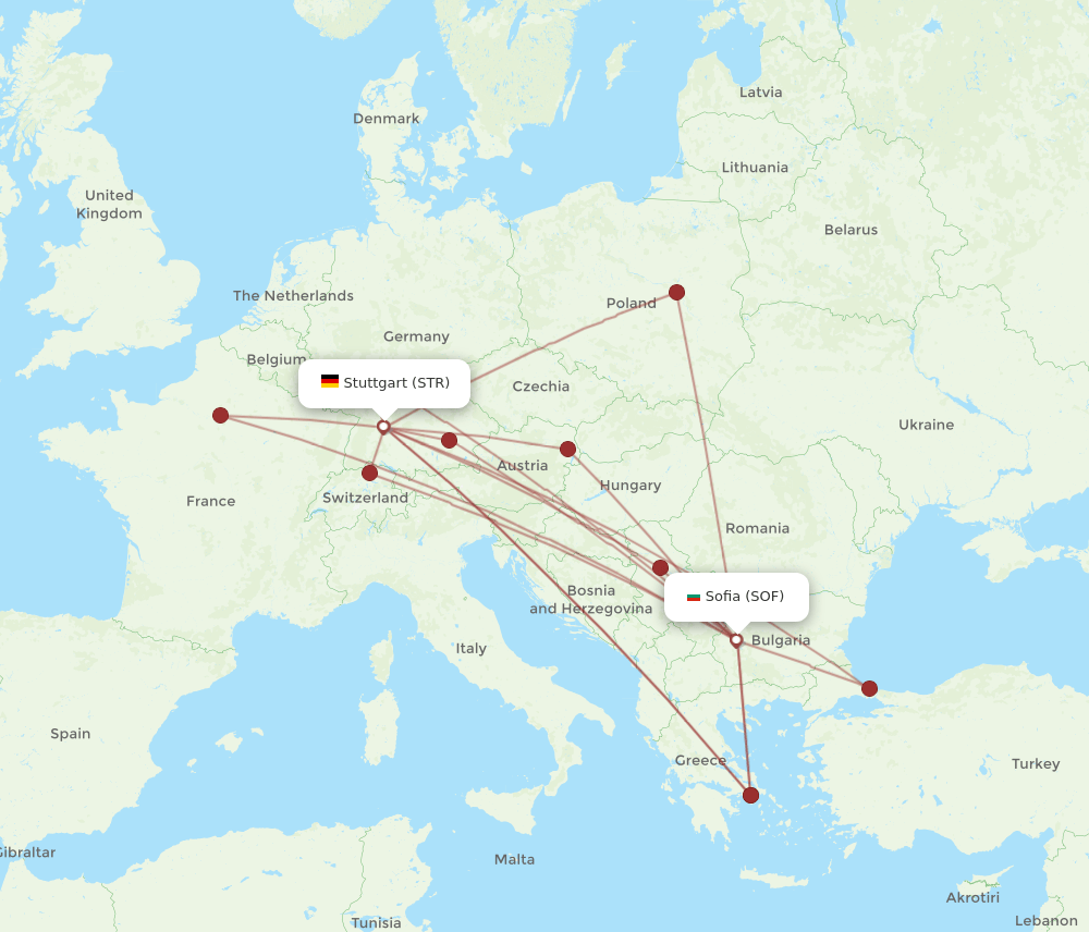 STR-SOF flight routes
