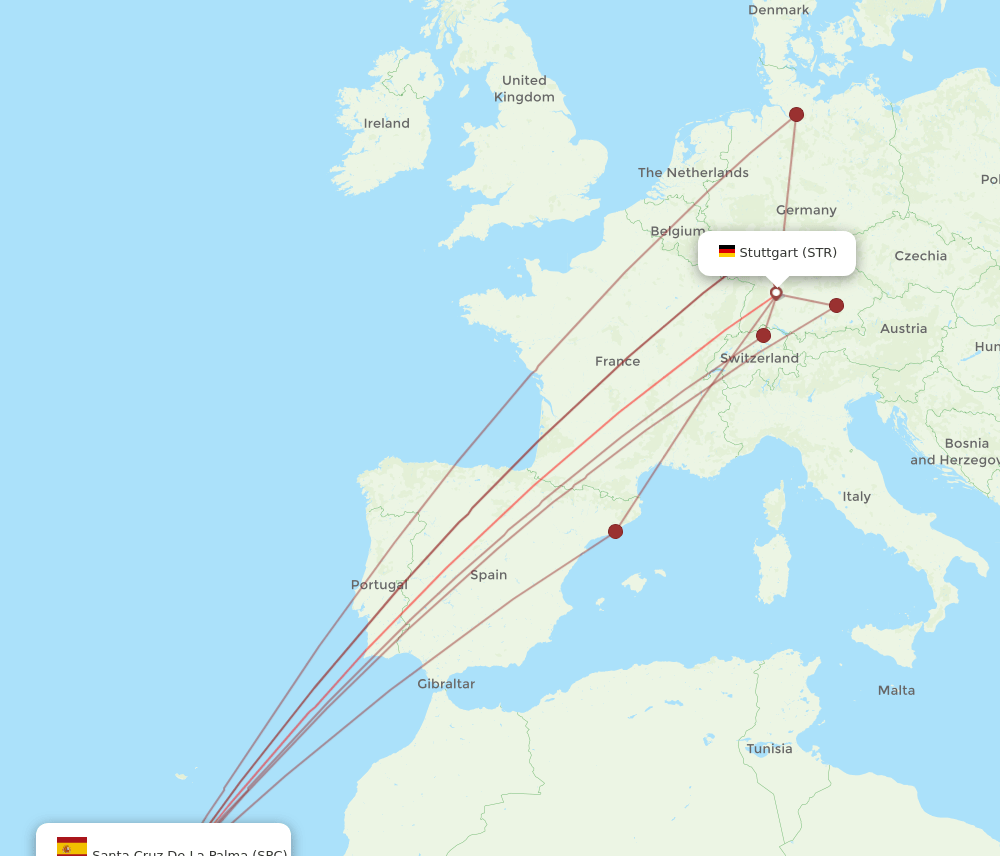 STR to SPC flights and routes map