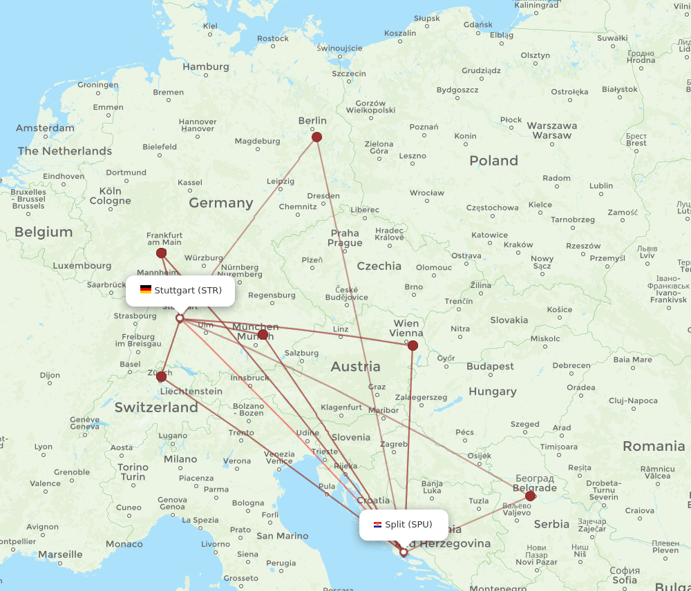 STR-SPU flight routes