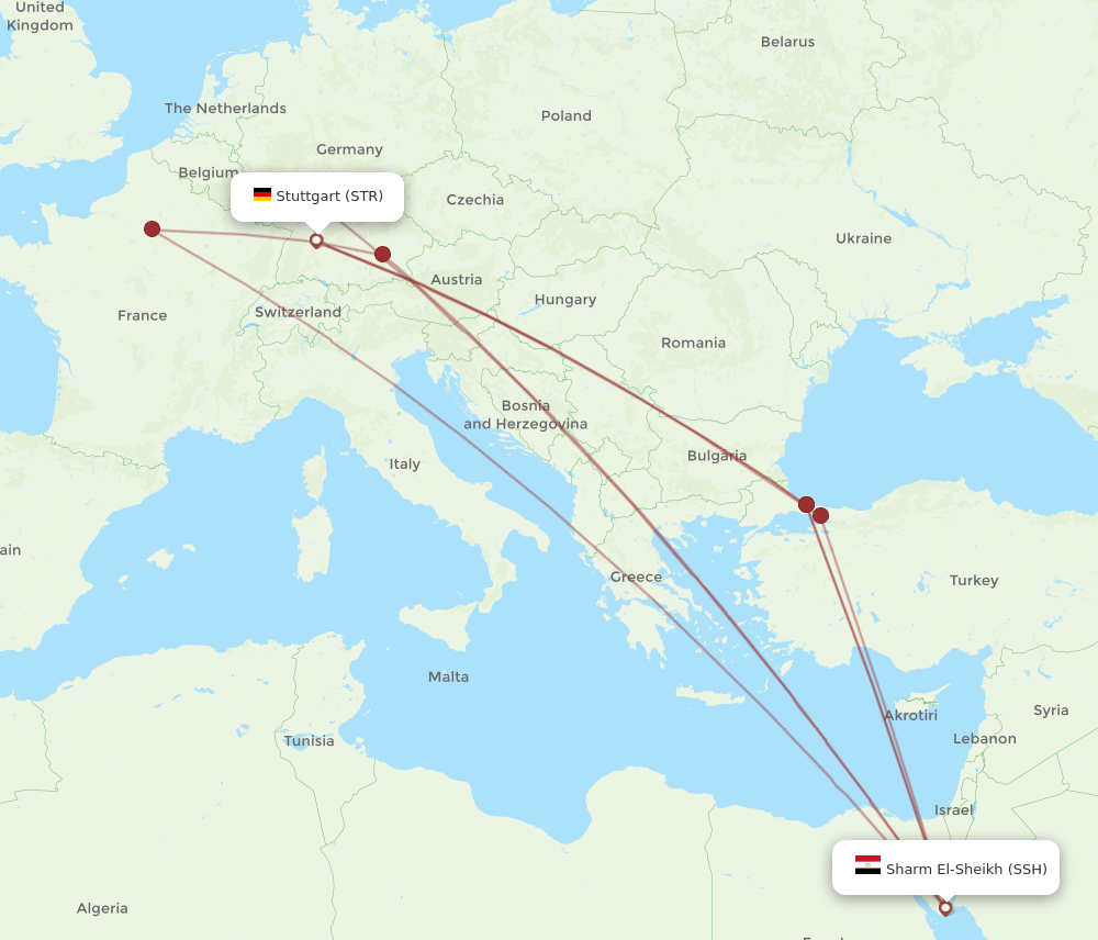 STR to SSH flights and routes map