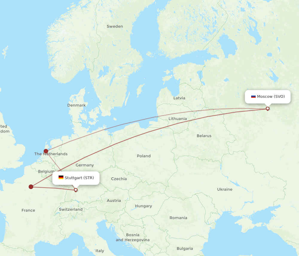 STR-SVO flight routes