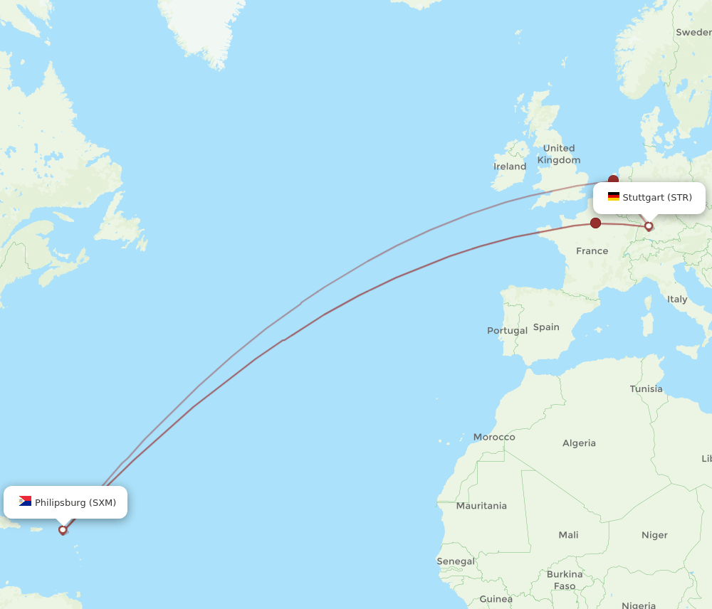 STR-SXM flight routes
