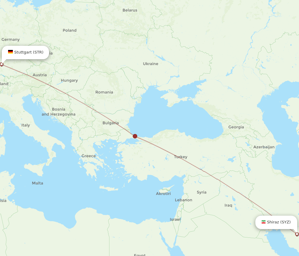 STR-SYZ flight routes