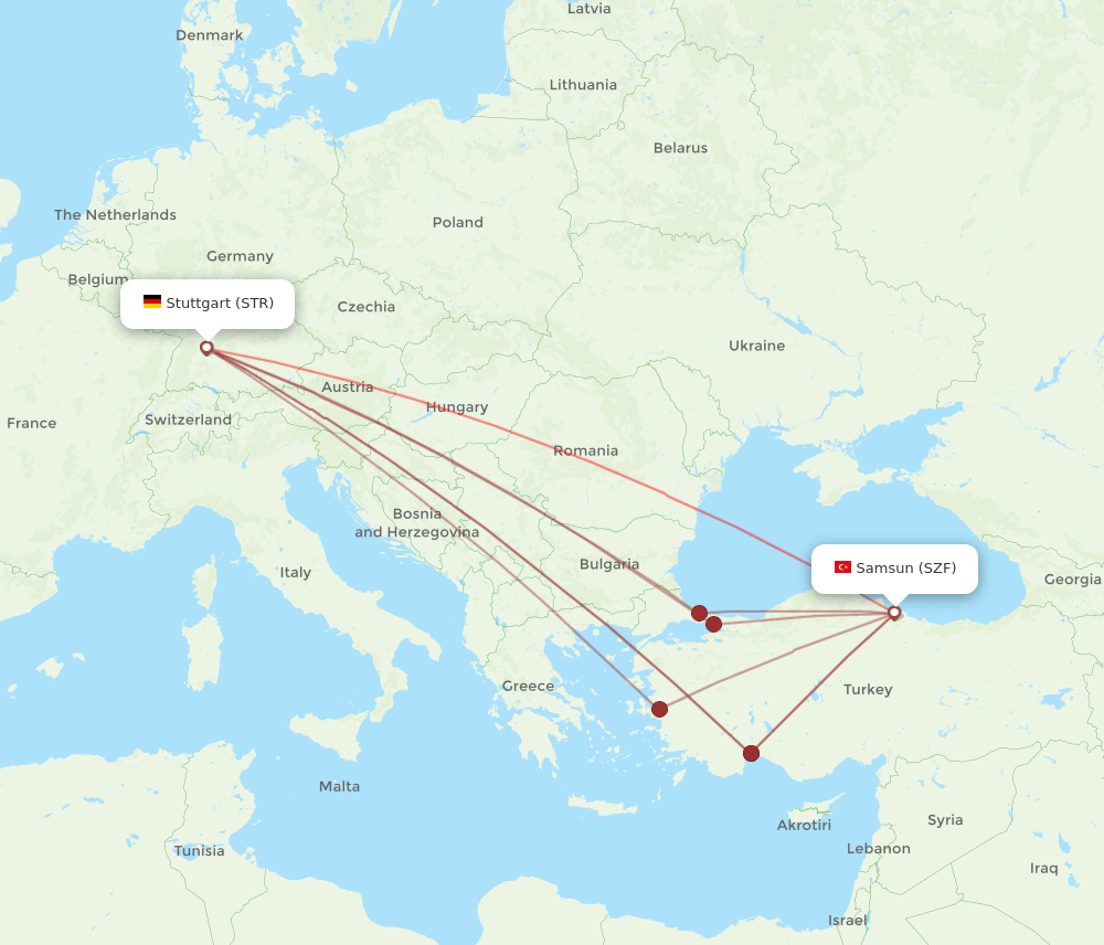 STR-SZF flight routes