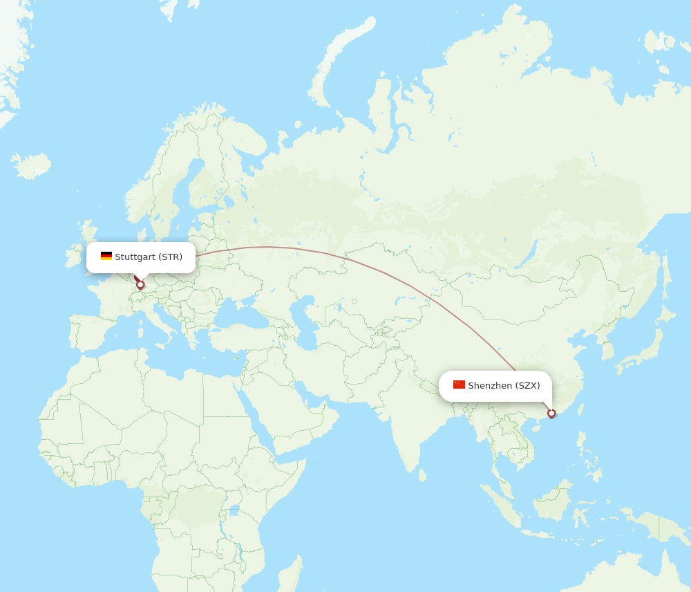 STR-SZX flight routes