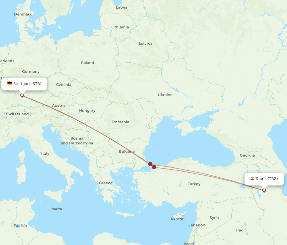 STR-TBZ flight routes