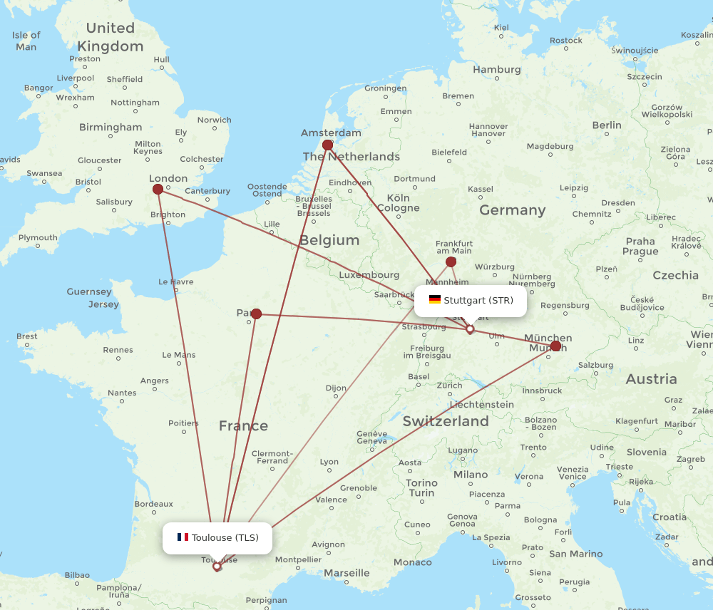 STR-TLS flight routes