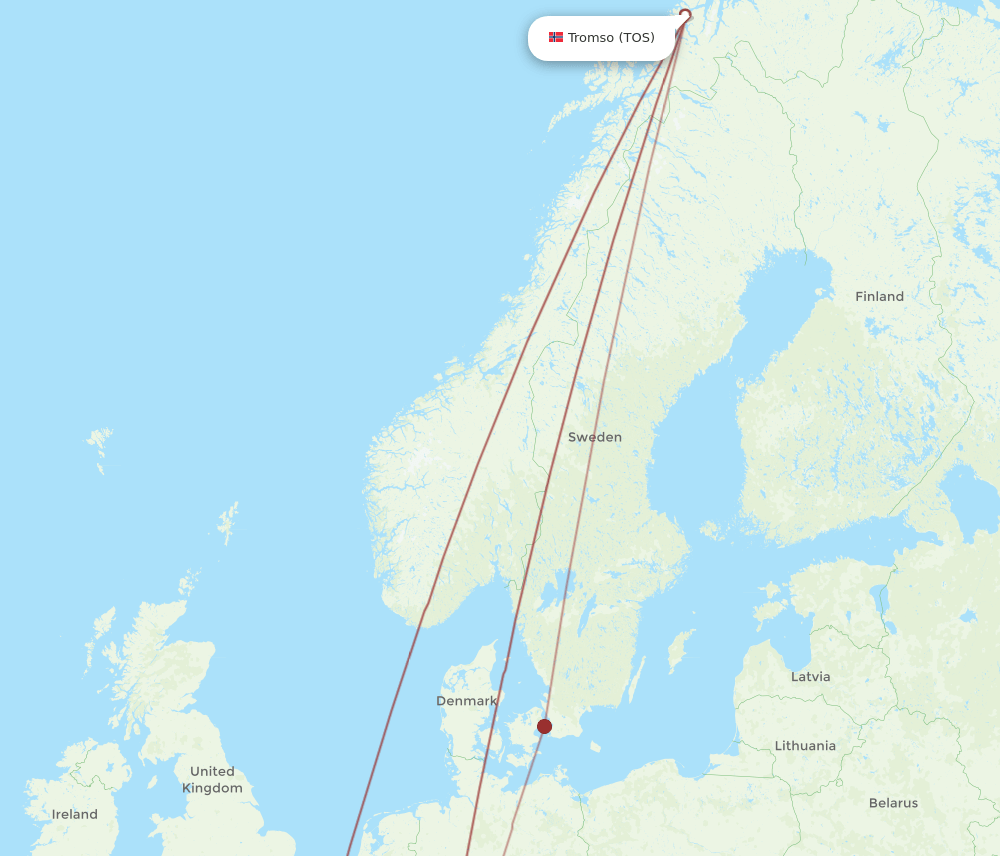 STR-TOS flight routes