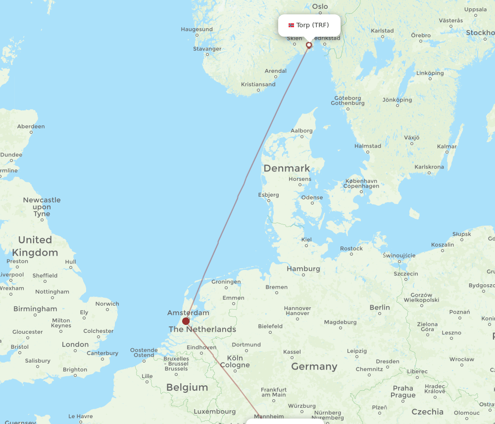 STR-TRF flight routes