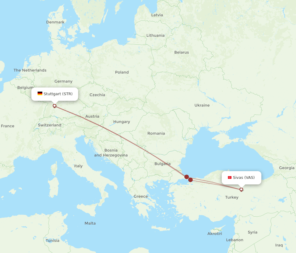 STR-VAS flight routes