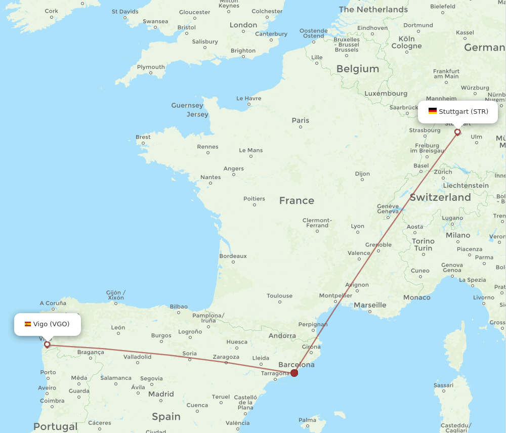 STR-VGO flight routes
