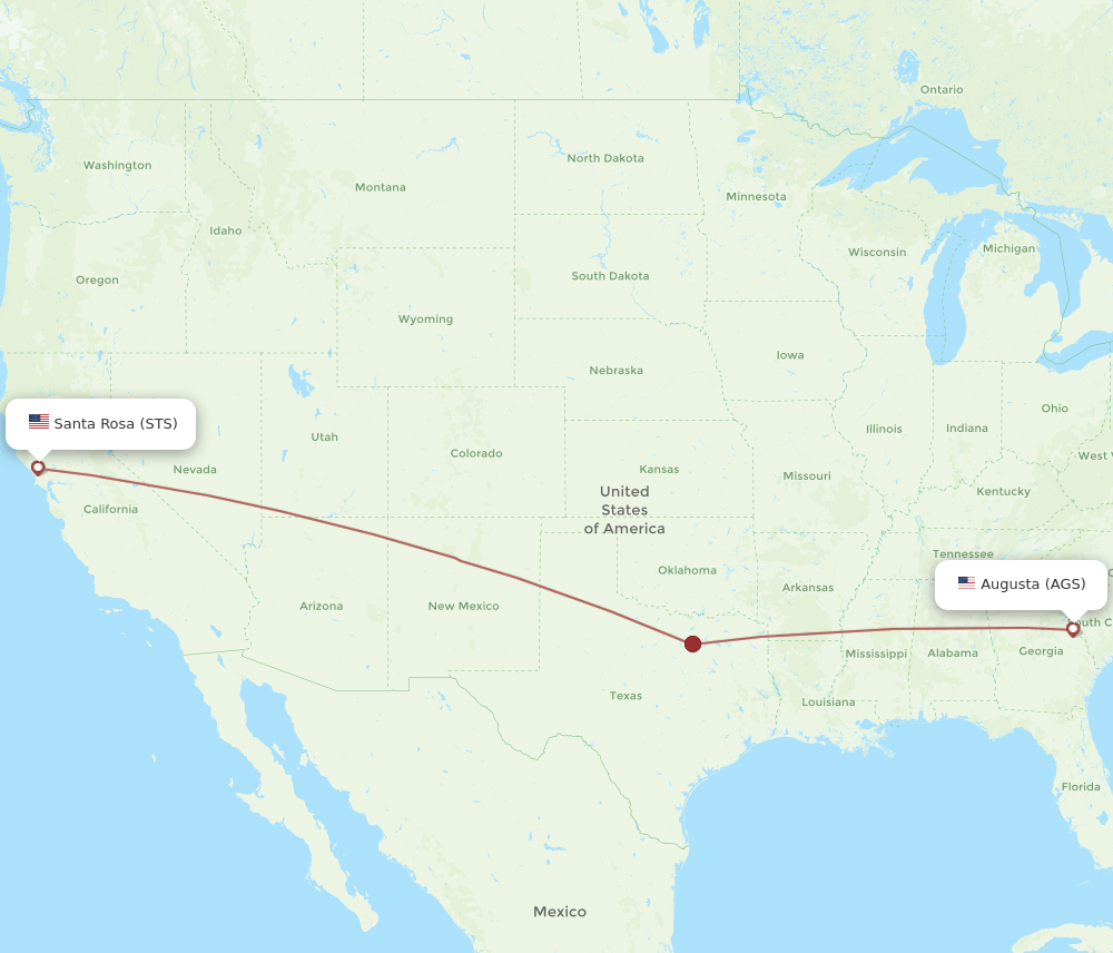 STS to AGS flights and routes map