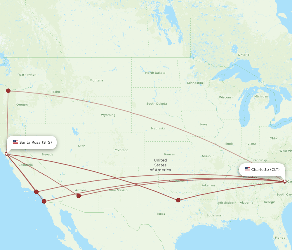 STS-CLT flight routes