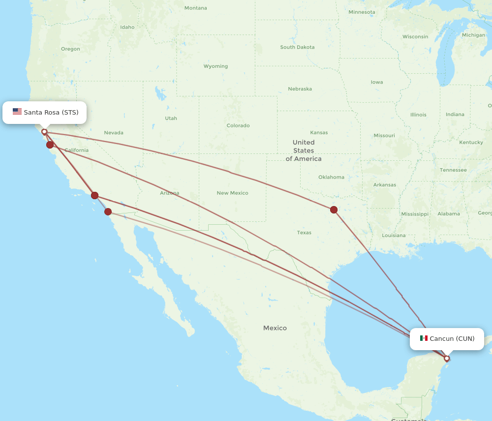 STS-CUN flight routes