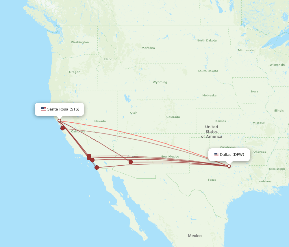 STS-DFW flight routes