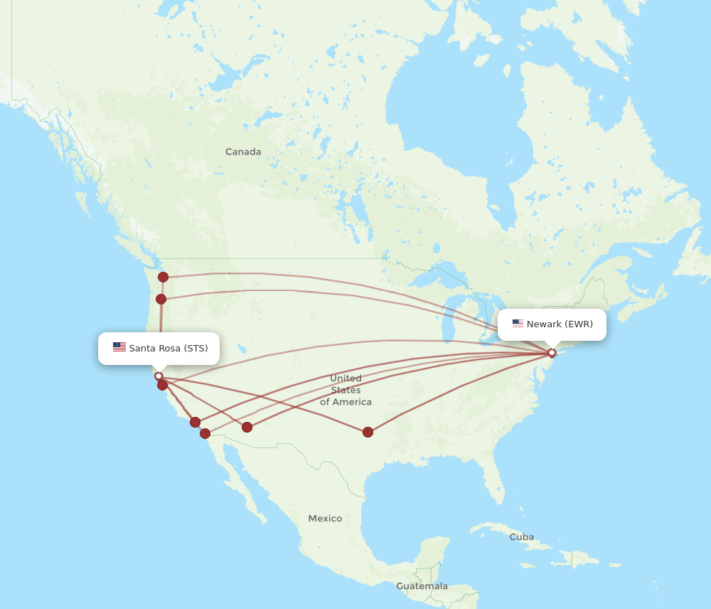STS-EWR flight routes