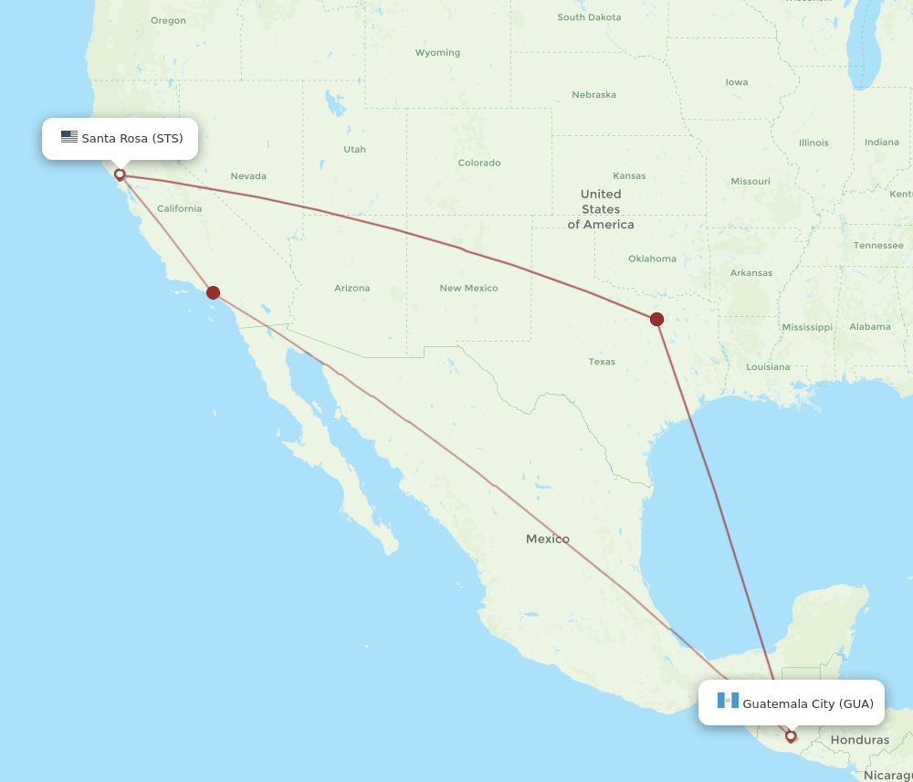 STS-GUA flight routes