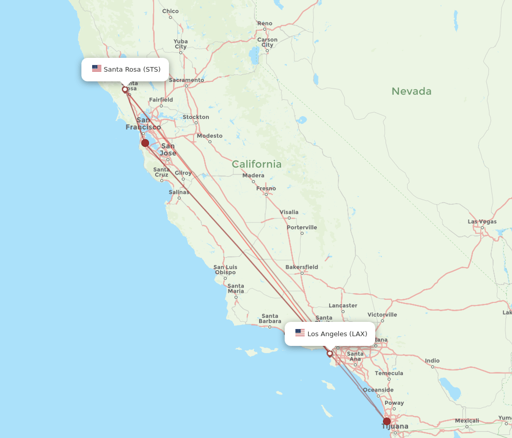 STS-LAX flight routes