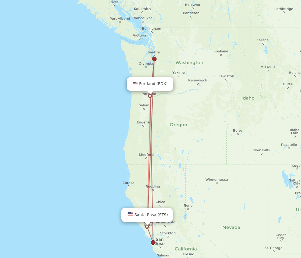 STS-PDX flight routes