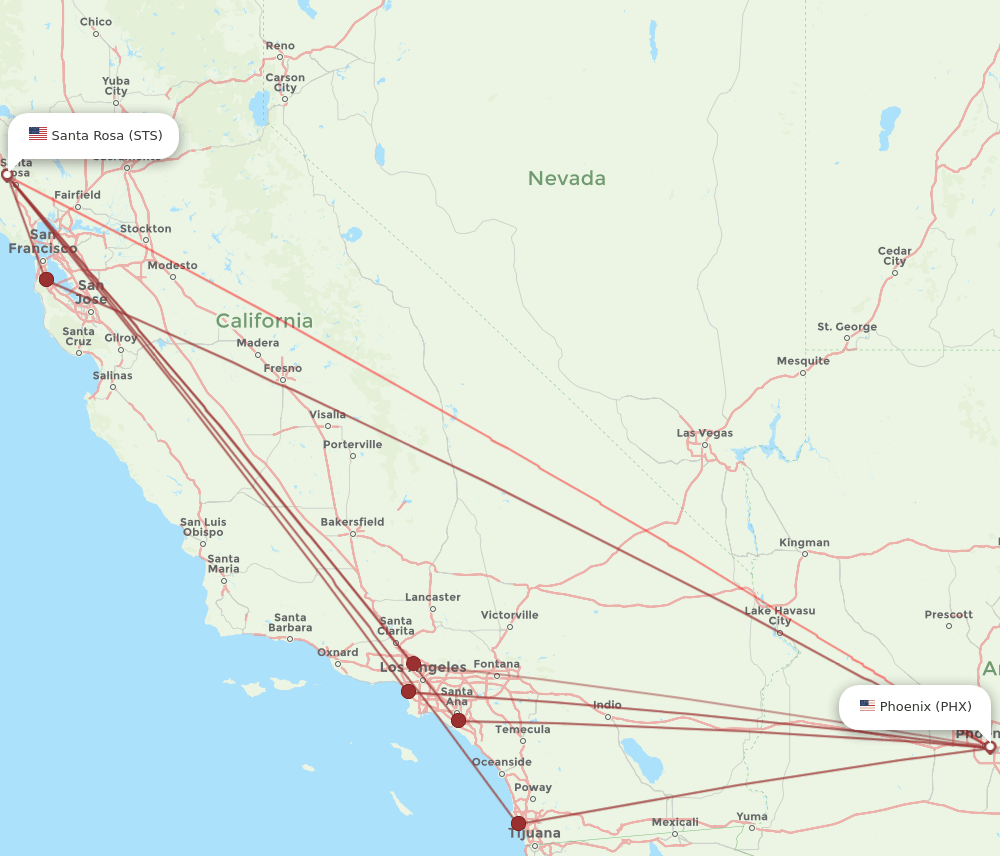 STS-PHX flight routes