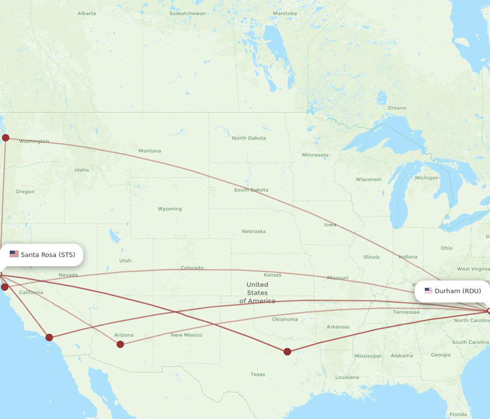 STS-RDU flight routes