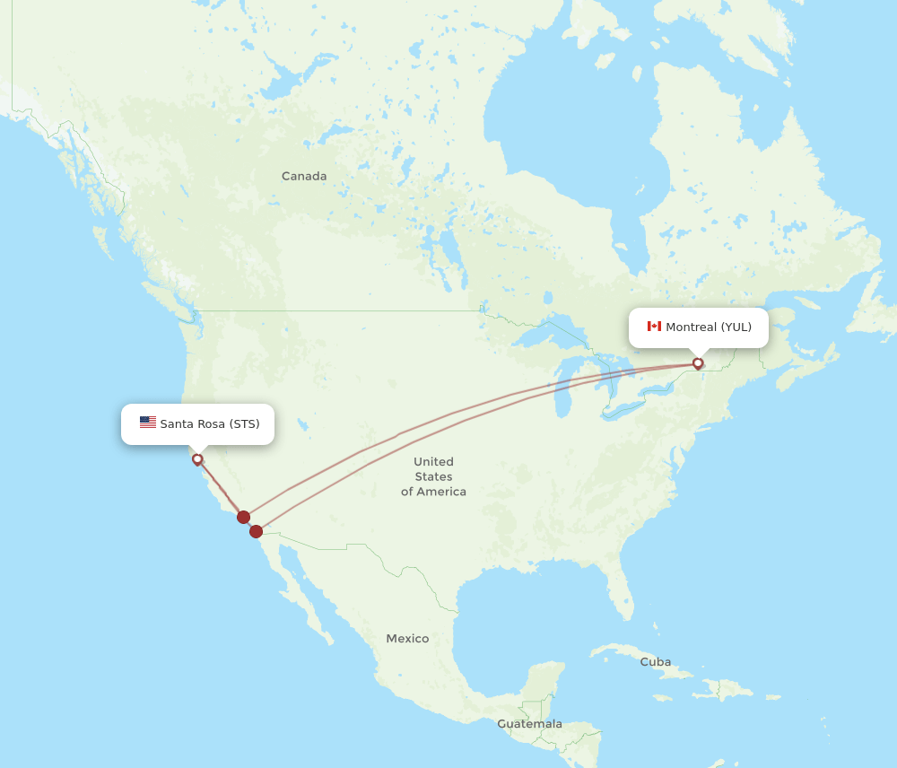 STS-YUL flight routes