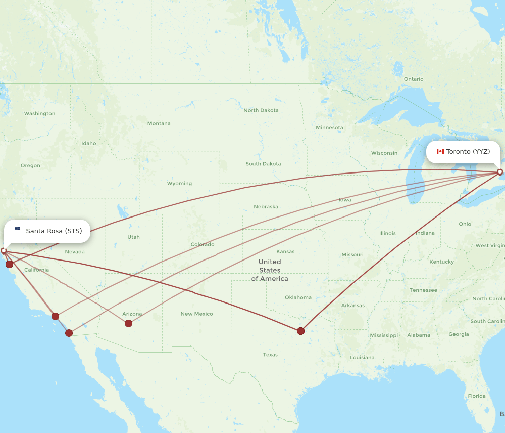 STS-YYZ flight routes