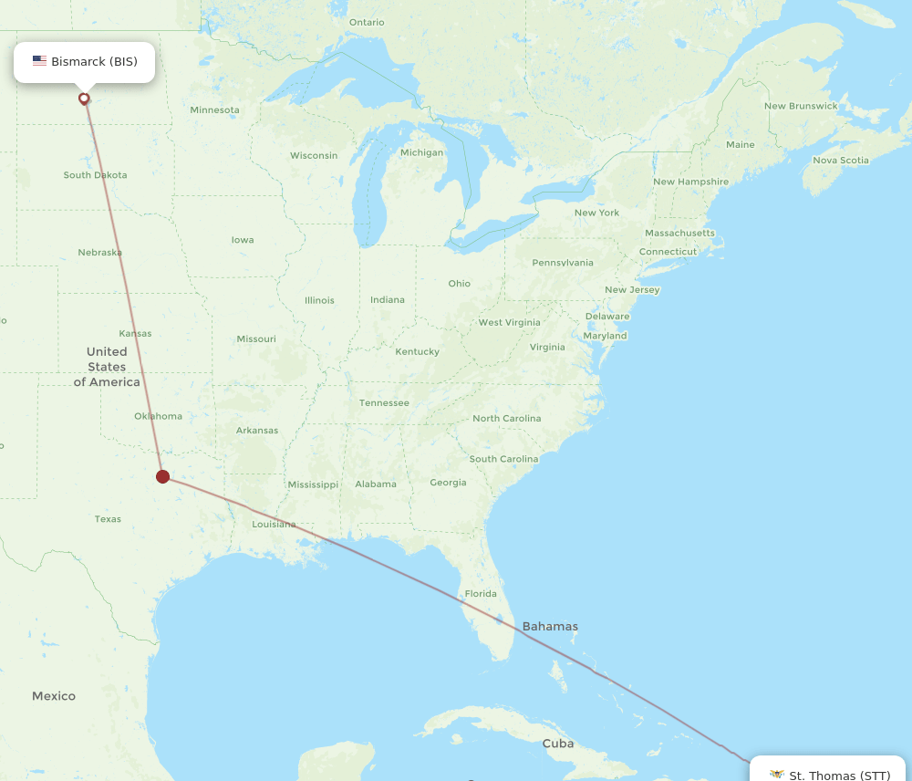 STT-BIS flight routes