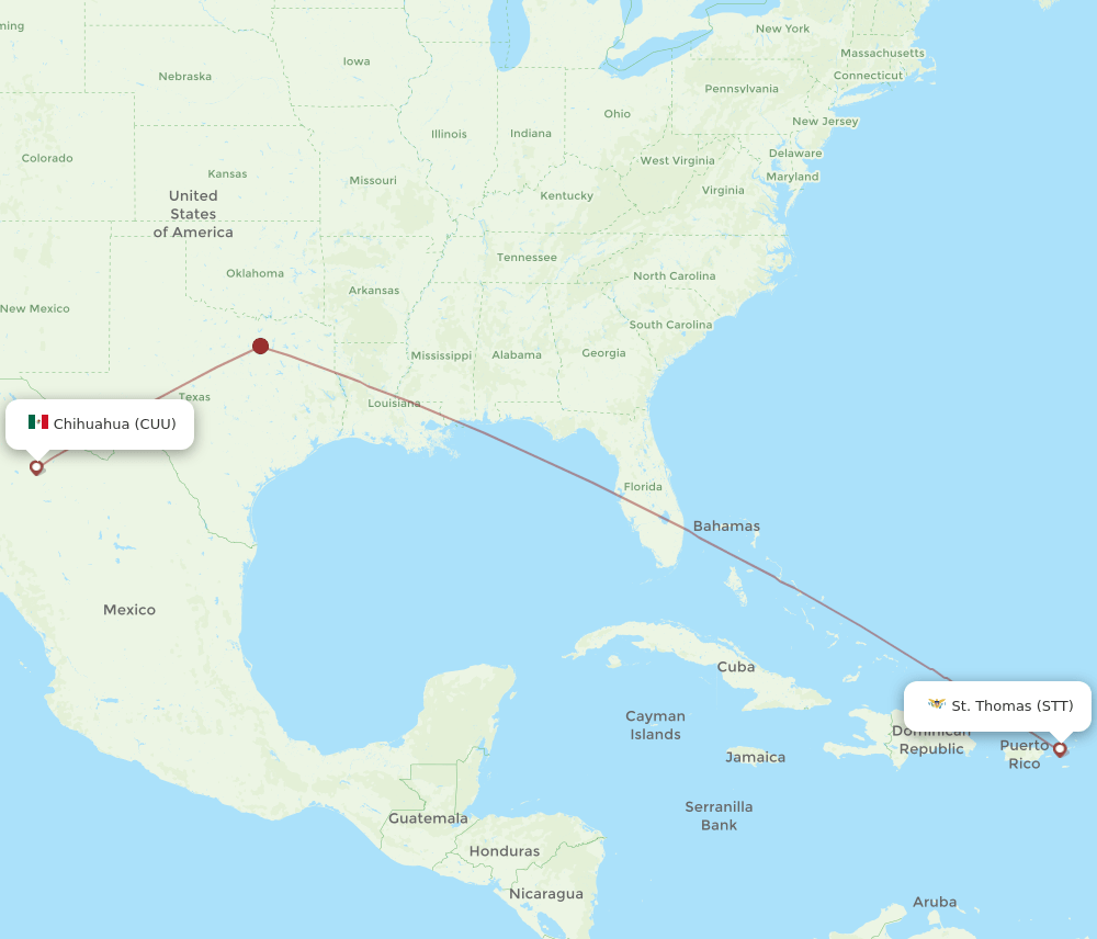 STT-CUU flight routes