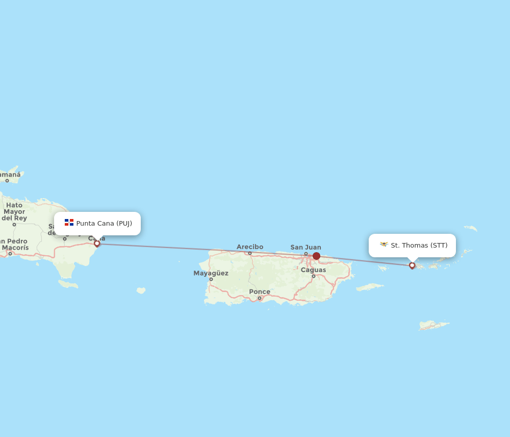 STT-PUJ flight routes