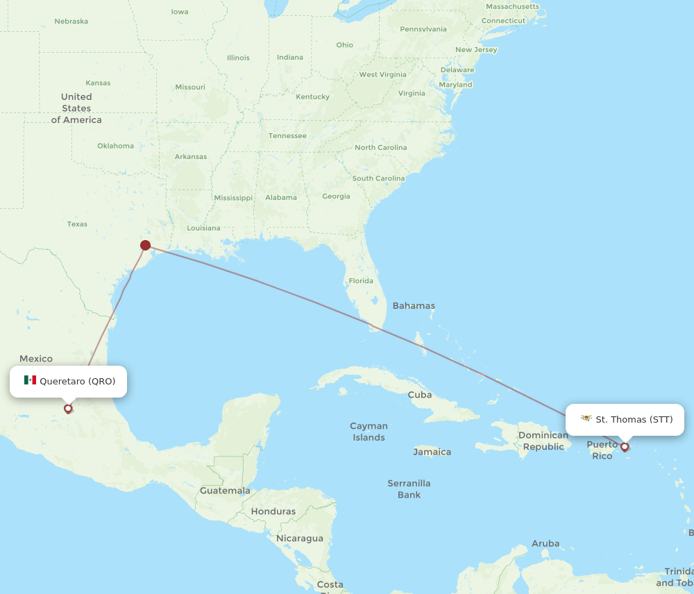 STT-QRO flight routes