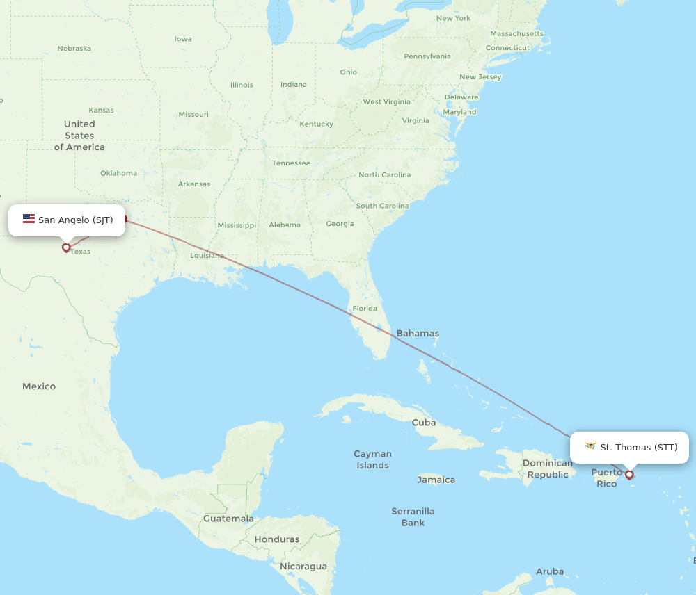 STT-SJT flight routes