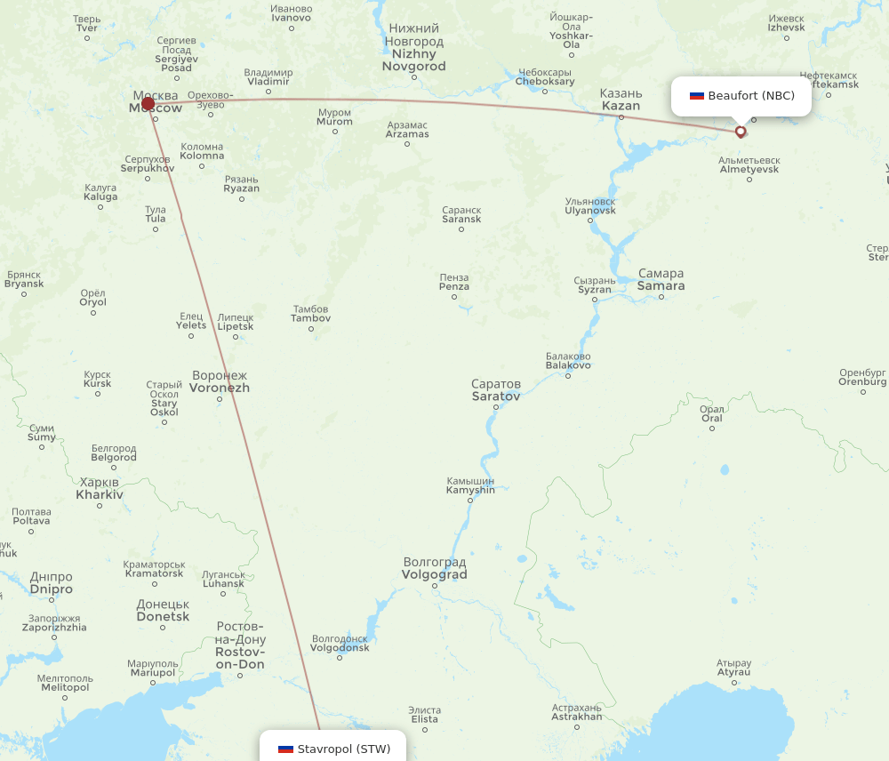 STW-NBC flight routes