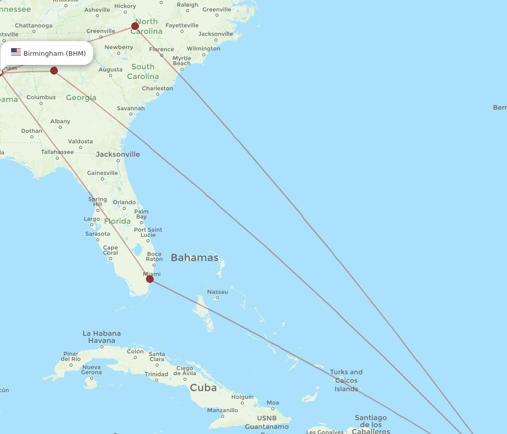 STX-BHM flight routes
