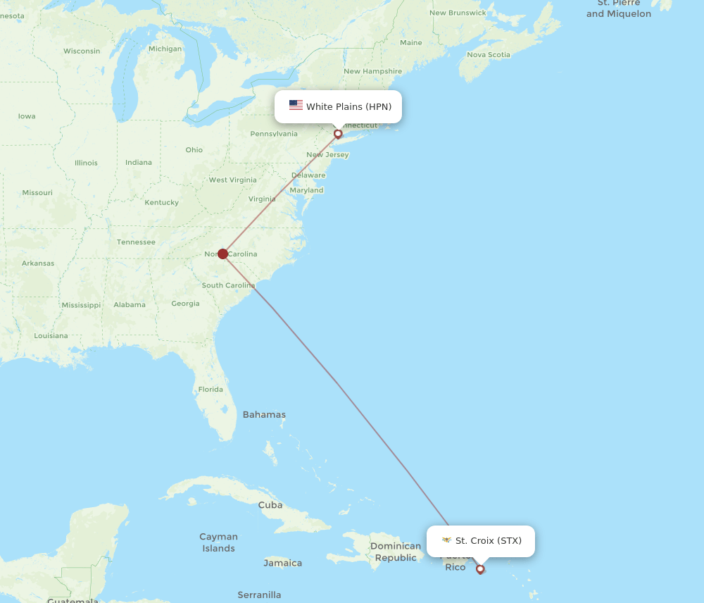 STX-HPN flight routes