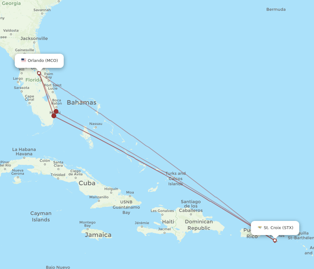 STX-MCO flight routes