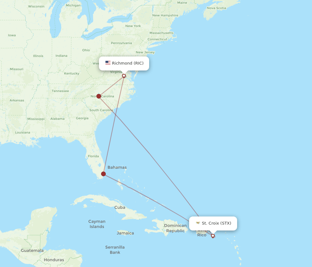 STX-RIC flight routes